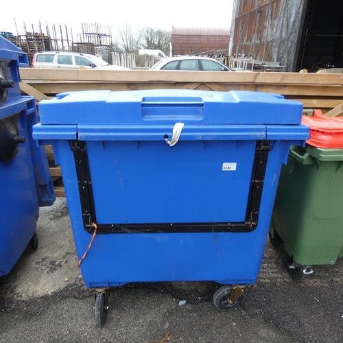 6288 - 1 x large blue wheelie bin with a drop front