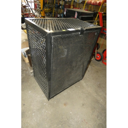 5065 - 1 x black metal mesh gas bottle type cage approx 71 x 50 x 94cm high