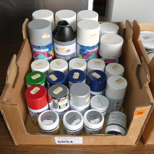 5094 - 1 box containing a quantity of various cans of plastic coating paint