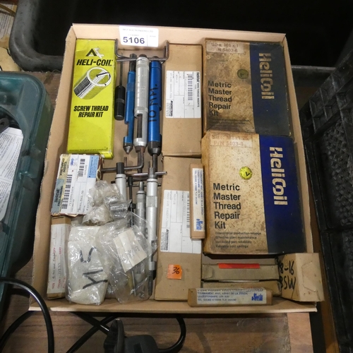 5106 - 1 box containing a quantity of various Helicoil taps and tools