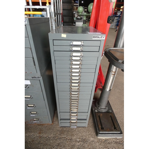 5126 - 1 x Bisley grey metal 30 drawer index type cabinet