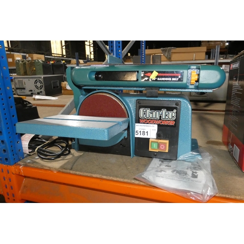 5181 - 1 x Clarke Woodworker bench top belt and disc sander 240v