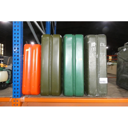 5192 - 4 x various metal Jerry cans