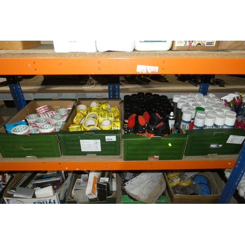 5424 - A quantity of various items including rolls of tape, engine lacquer etc. Not practical to list in de... 