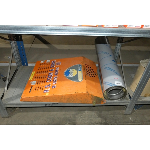 5458 - 1 x length of stainless steel 8 inch flue approx 1m long and 1 x cement mixer cover. Contents of 1 s... 