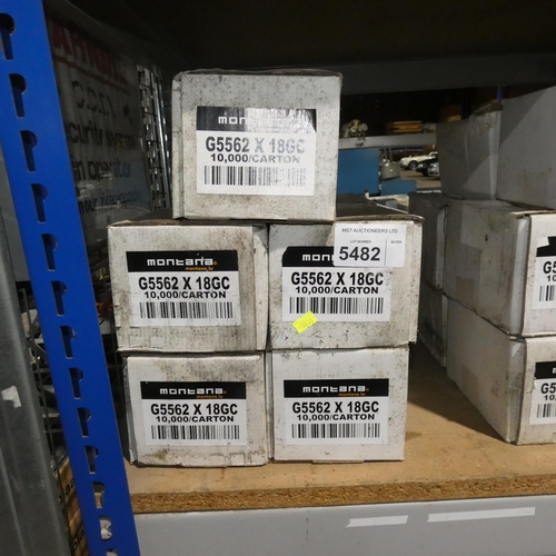 5482 - 10 boxes each containing approx 10,000 x Montana G5562 X 18GC staples