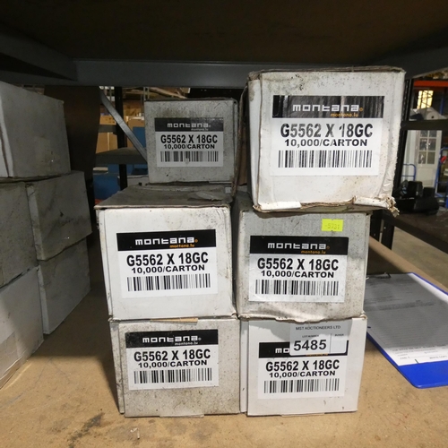 5485 - 11 boxes each containing approx 10,000 x Montana G5562 X 18GC staples