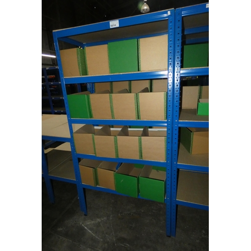 5614 - 2 x bays of blue metal boltless stores type racking each bay approx 90 x 45 x 179cm high (can be vie... 