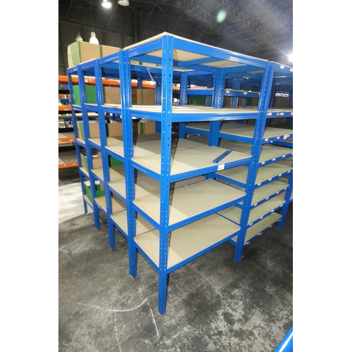 5623 - 4 x bays of blue metal boltless stores type racking each bay approx 90 x 45 x 179cm high (can be vie... 