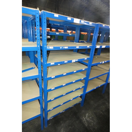 5624 - 4 x bays of blue metal boltless stores type racking each bay approx 90 x 45 x 179cm high (can be vie... 