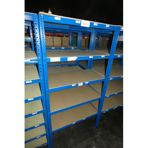 5625 - 4 x bays of blue metal boltless stores type racking each bay approx 90 x 45 x 179cm high (can be vie... 