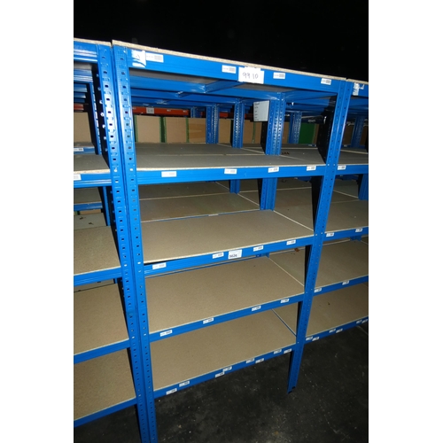 5626 - 4 x bays of blue metal boltless stores type racking each bay approx 90 x 45 x 179cm high (can be vie... 