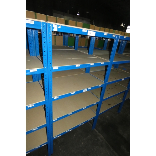 5627 - 4 x bays of blue metal boltless stores type racking each bay approx 90 x 45 x 179cm high (can be vie... 