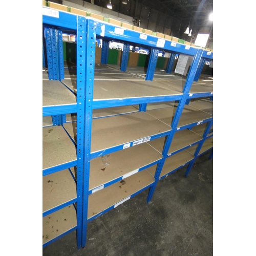 5629 - 4 x bays of blue metal boltless stores type racking each bay approx 90 x 45 x 179cm high (can be vie... 