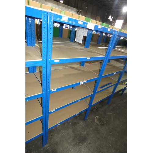 5630 - 4 x bays of blue metal boltless stores type racking each bay approx 90 x 45 x 179cm high (can be vie... 