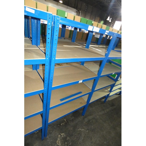 5631 - 4 x bays of blue metal boltless stores type racking each bay approx 90 x 45 x 179cm high (can be vie... 