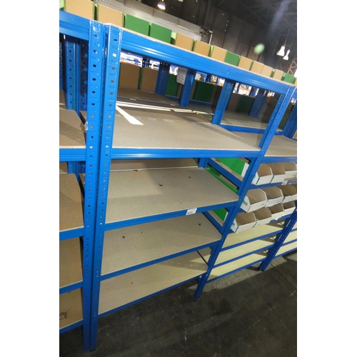 5632 - 4 x bays of blue metal boltless stores type racking each bay approx 90 x 45 x 179cm high (can be vie... 