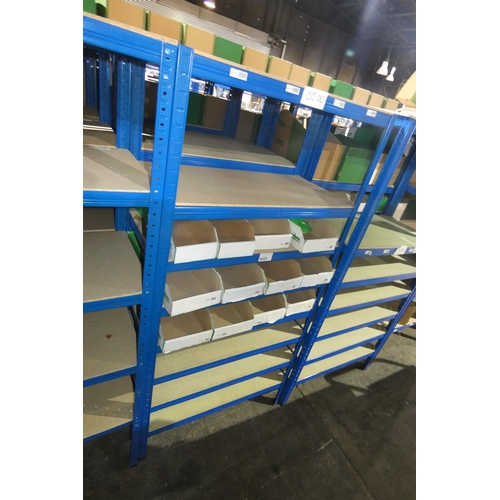 5633 - 4 x bays of blue metal boltless stores type racking each bay approx 90 x 45 x 179cm high (can be vie... 