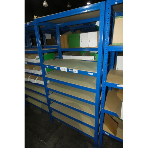 5634 - 4 x bays of blue metal boltless stores type racking each bay approx 90 x 45 x 179cm high (can be vie... 