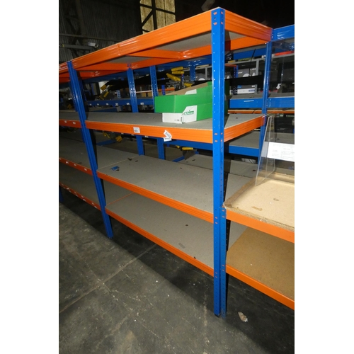 5651 - 1 x bay of blue / orange metal boltless stores type racking approx 140 x 60 x 179cm high