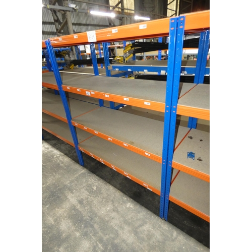 5652 - 1 x bay of blue / orange metal boltless stores type racking approx 140 x 60 x 179cm high