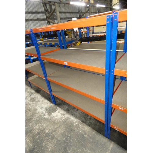 5653 - 1 x bay of blue / orange metal boltless stores type racking approx 140 x 60 x 179cm high