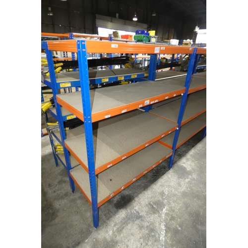 5654 - 1 x bay of blue / orange metal boltless stores type racking approx 140 x 60 x 179cm high