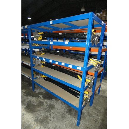 5672 - 1 x bay of blue metal boltless stores type racking approx 150 x 60 x 178cm high