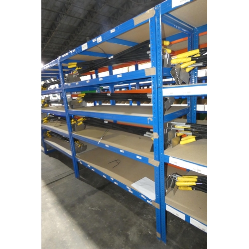 5674 - 1 x bay of blue metal boltless stores type racking approx 150 x 60 x 178cm high