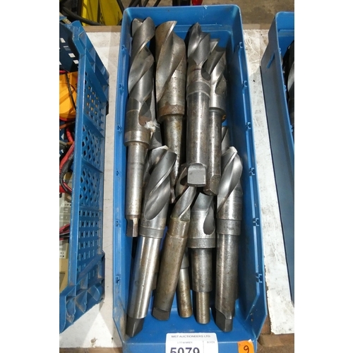 5079 - 1 box containing a quantity of various taper shank drill bits