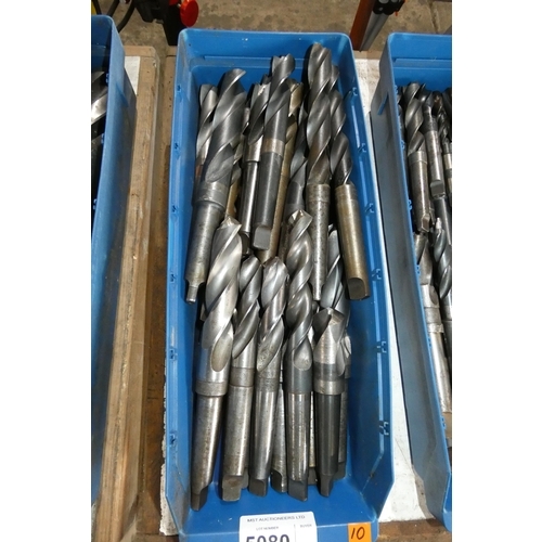 5080 - 1 box containing a quantity of various taper shank drill bits