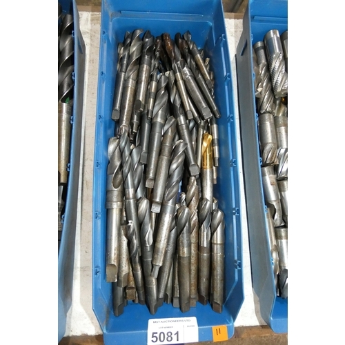 5081 - 1 box containing a quantity of various taper shank drill bits