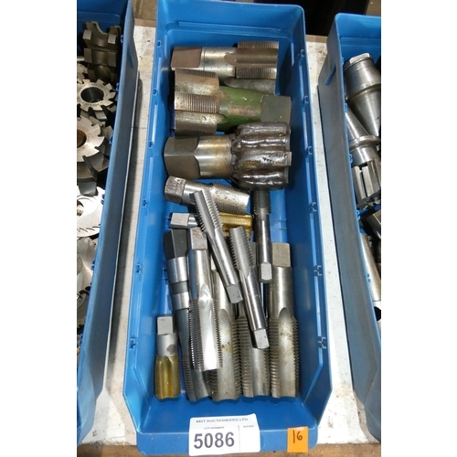 5086 - 1 box containing a quantity of various large thread cutting taps