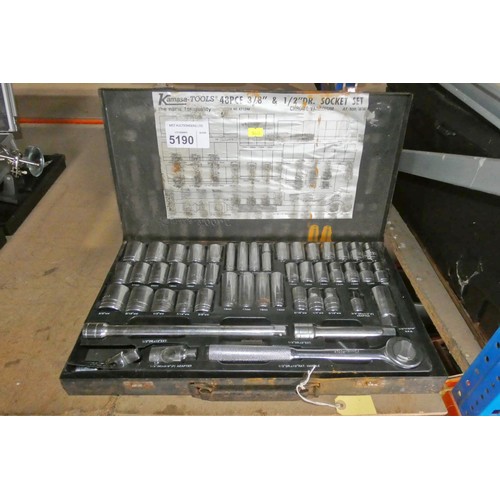 5190 - A Kamasa 48 piece 3/8 and 1/2 inch drive socket set