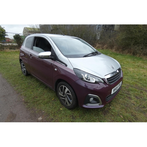 3 - Peugeot 108  Allure 1.2VTI 3 dr hatchback, mauve/Purple, Reg: WH15 FPG, 1st reg : 10/08/2015, 5 spee... 