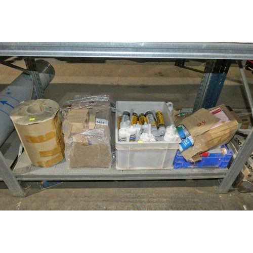 5464 - A quantity of mirror adhesive, silicone, vents etc. Contents of 1 shelf