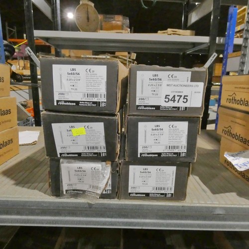 5475 - 6 x boxes of Rothoblaas LBS 5 x 60 / 56 screws (approx 200 screws per box)