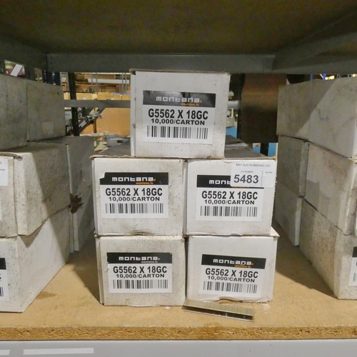 5483 - 10 boxes each containing approx 10,000 x Montana G5562 X 18GC staples