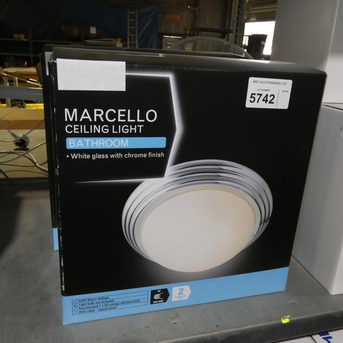 5742 - 2 x Marcello bathroom ceiling lights