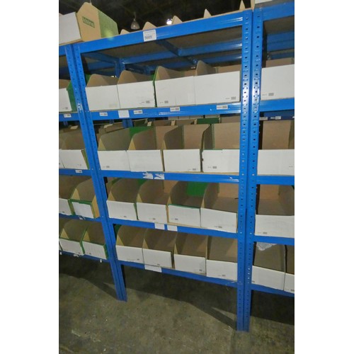 5609 - 2 x bays of blue metal boltless stores type racking each bay approx 90 x 45 x 179cm high (can be vie... 