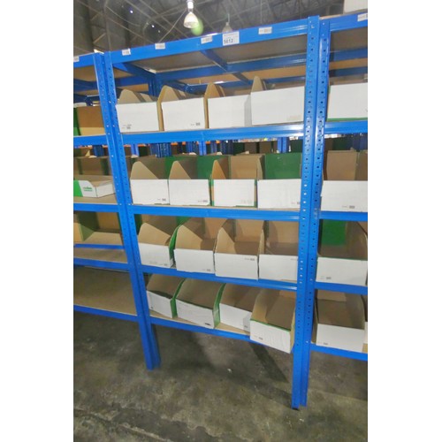 5612 - 2 x bays of blue metal boltless stores type racking each bay approx 90 x 45 x 179cm high (can be vie... 