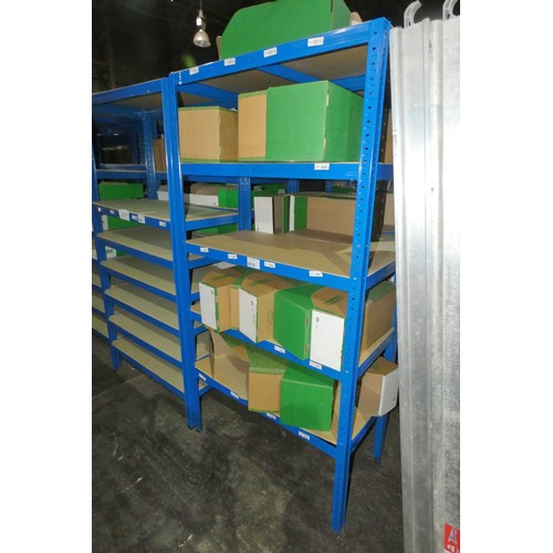 5635 - 4 x bays of blue metal boltless stores type racking each bay approx 90 x 45 x 179cm high (can be vie... 