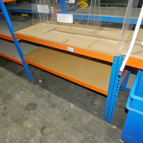 5643 - 1 x low bay of blue / orange metal boltless stores type racking approx 140 x 60 x 90cm high