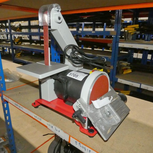 5705 - 1 x Workshop AW125BDS bench top mini belt & disc sander 240v. Please note this item is unable to tra... 