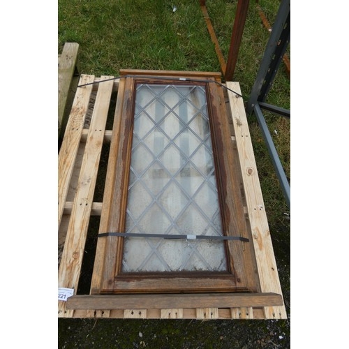 6221 - 1 x wood framed double glazed window measuring approx 113cm H x 54cm W