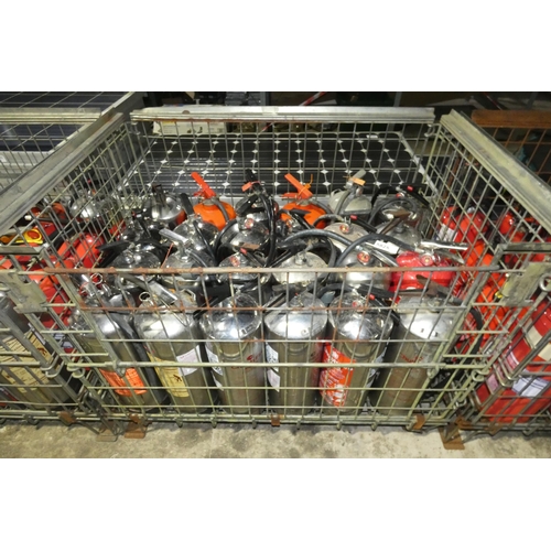 5825 - A quantity of various fire extinguishers. Contents of 1 metal stillage which is not included