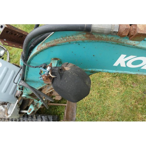 5852 - 1 x Kobelco sit on micro digger model SK007-3, hour meter reads 1270 hours, diesel engine, 0.75 ton,... 