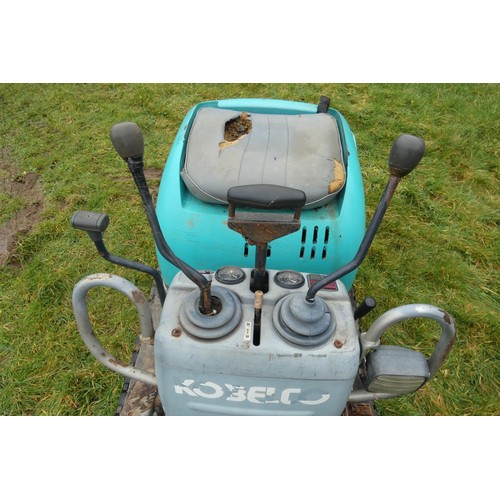 5852 - 1 x Kobelco sit on micro digger model SK007-3, hour meter reads 1270 hours, diesel engine, 0.75 ton,... 