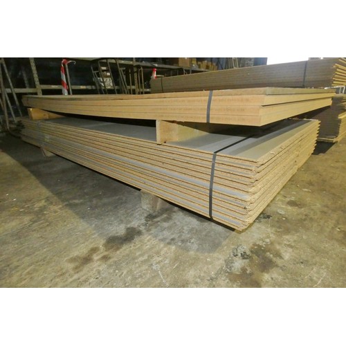 5849 - 20 x interlocking grey faced chipboard flooring sheets each approx 240 x 60cm (bottom stack)