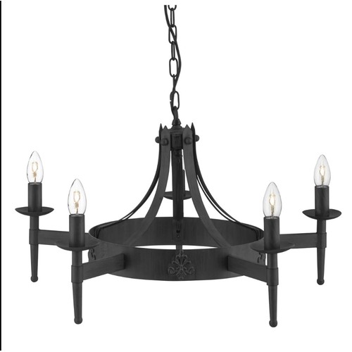 101 - 1 x Eastbourne 5-light wagon wheel chandelier RRP £206